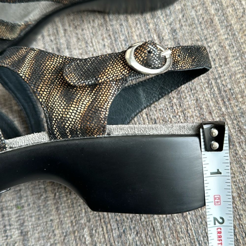 Dansko Dani Coffee Swirl Black/Bronze Subtle Shimmer Open Toe Sandal Size 37 - Picture 7 of 12